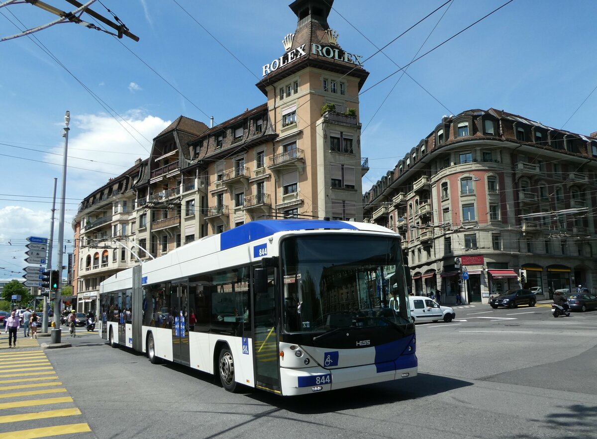 (249'659) - TL Lausanne - Nr. 844 - Hess/Hess Gelenktrolleybus am 5. Mai 2023 in Lausanne, Chauderon