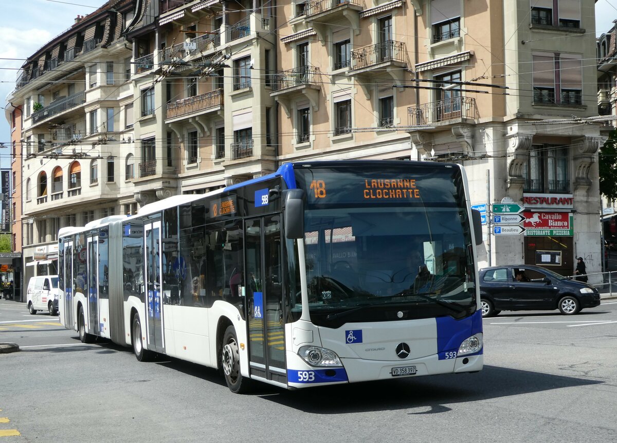 (249'676) - TL Lausanne - Nr. 593/VD 358'397 - Mercedes am 5. Mai 2023 in Lausanne, Chauderon