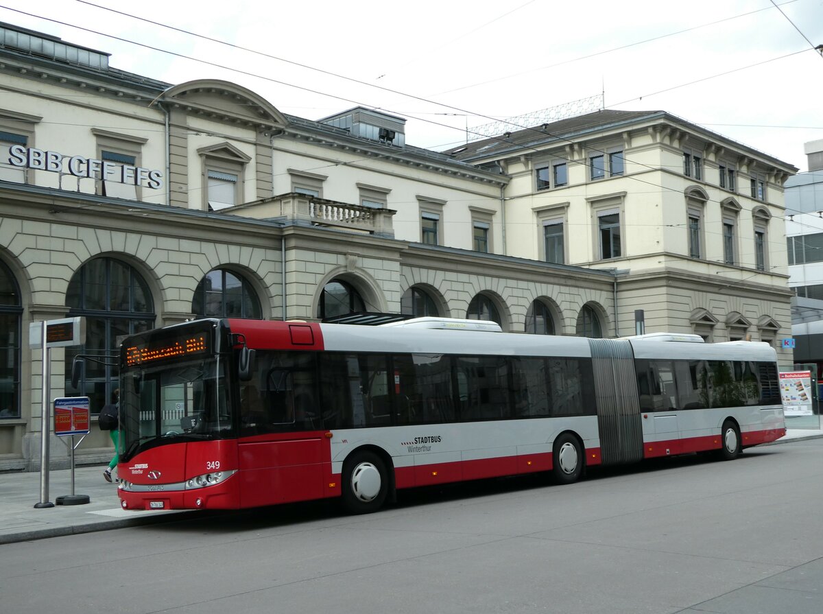 (249'795) - SW Winterthur - Nr. 349/ZH 766'349 - Solaris am 6. Mai 2023 beim Hauptbahnhof Winterthur
