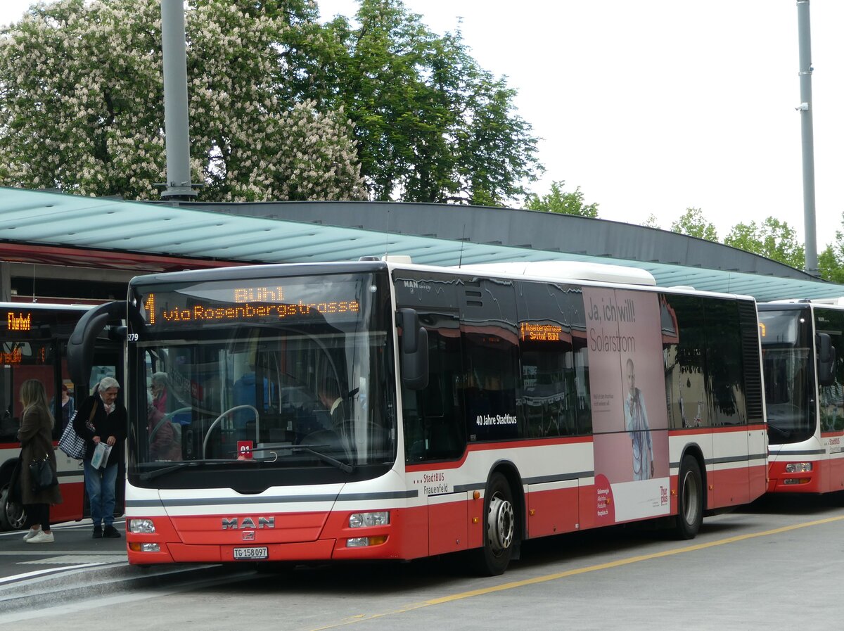 (249'879) - PostAuto Ostschweiz - TG 158'097/PID 5279 - MAN am 12. Mai 2023 beim Bahnhof Frauenfeld