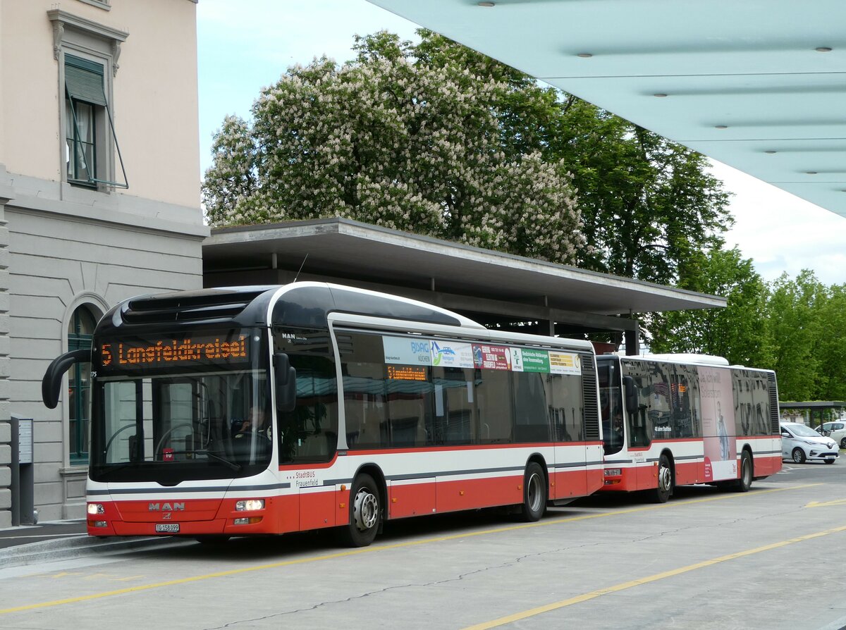 (249'898) - PostAuto Ostschweiz - TG 158'099/PID 5275 - MAN am 12. Mai 2023 beim Bahnhof Frauenfeld