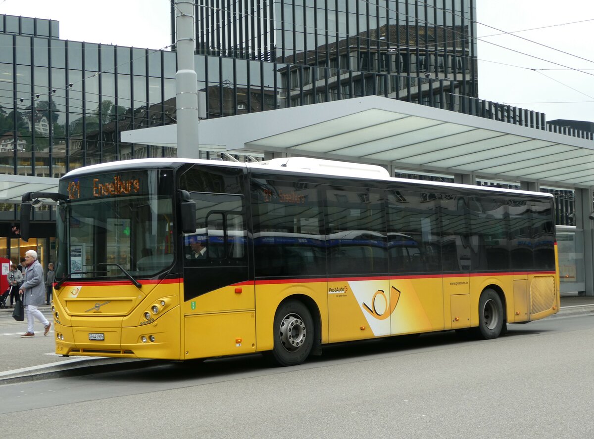 (250'066) - PostAuto Ostschweiz - SG 443'905/PID 10'723 - Volvo am 16. Mai 2023 beim Bahnhof St. Gallen