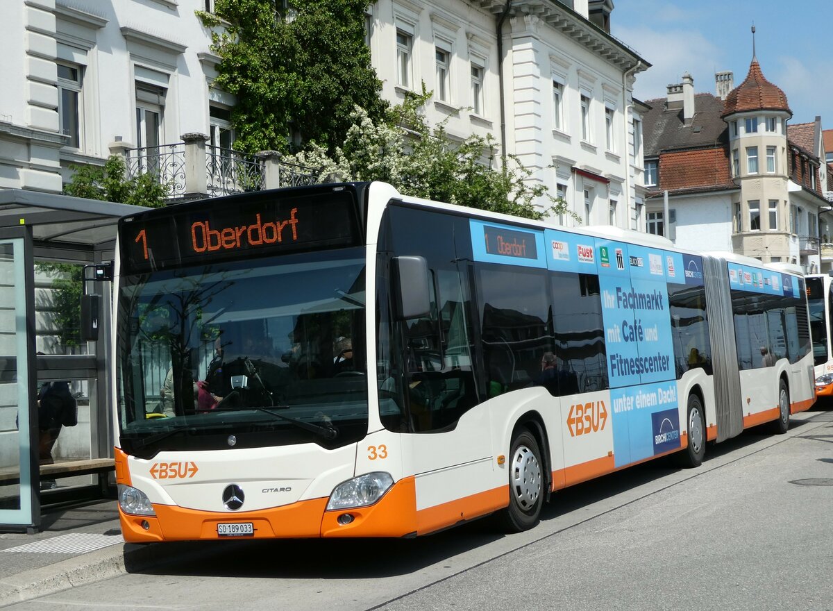 (250'433) - BSU Solothurn - Nr. 33/SO 189'033 - Mercedes am 25. Mai 2023 beim Hauptbahnhof Solothurn