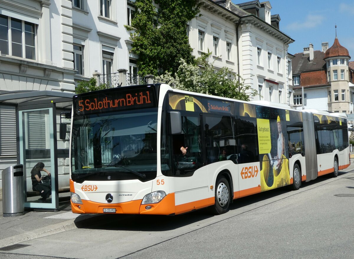 (250'435) - BSU Solothurn - Nr. 55/SO 155'955 - Mercedes am 25. Mai 2023 beim Hauptbahnhof Solothurn