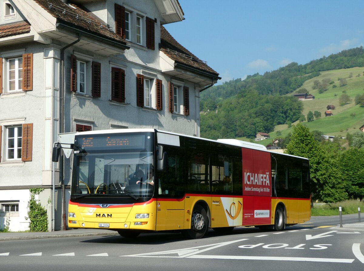(250'505) - PostAuto Zentralschweiz - Nr. 504/OW 10'004/PID 10'777 - MAN (ex Nr. 10; ex Dillier, Sarnen Nr. 10) am 27. Mai 2023 in Sarnen, Brnigstrasse