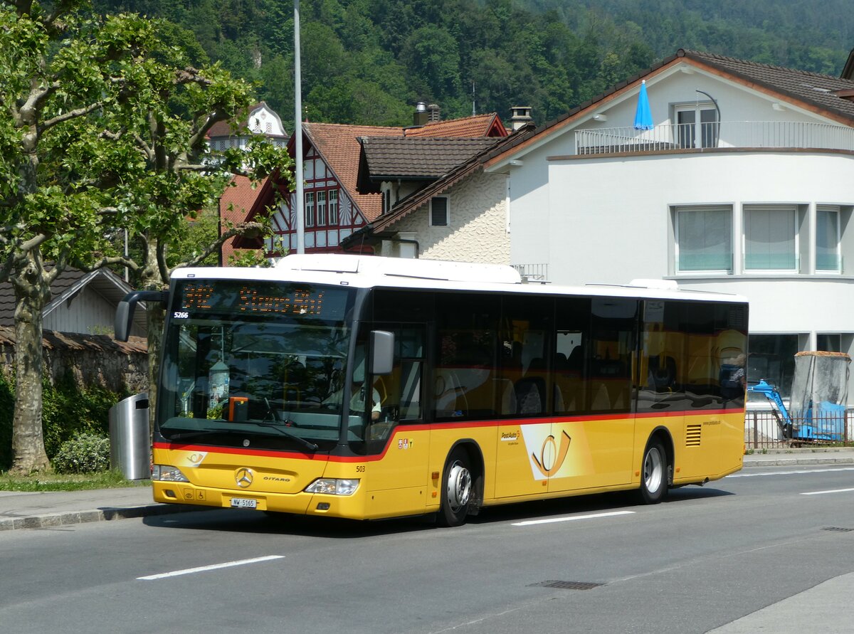(250'849) - PostAuto Zentralschweiz - Nr. 503/NW 5165/PID 5266 - Mercedes (ex Nr. 53; ex Nr. 32; ex Thepra, Stans Nr. 32) am 1. Juni 2023 beim Bahnhof Sarnen
