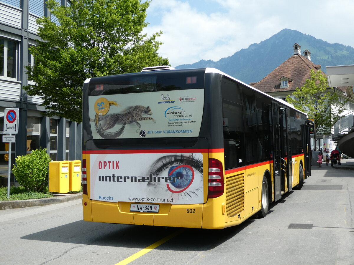 (250'888) - PostAuto Zentralschweiz - Nr. 502/NW 348/PID 5265 - Mercedes (ex Nr. 52; ex Nr. 31; ex Thepra, Stans Nr. 31) am 1. Juni 2023 beim Bahnhof Stans
