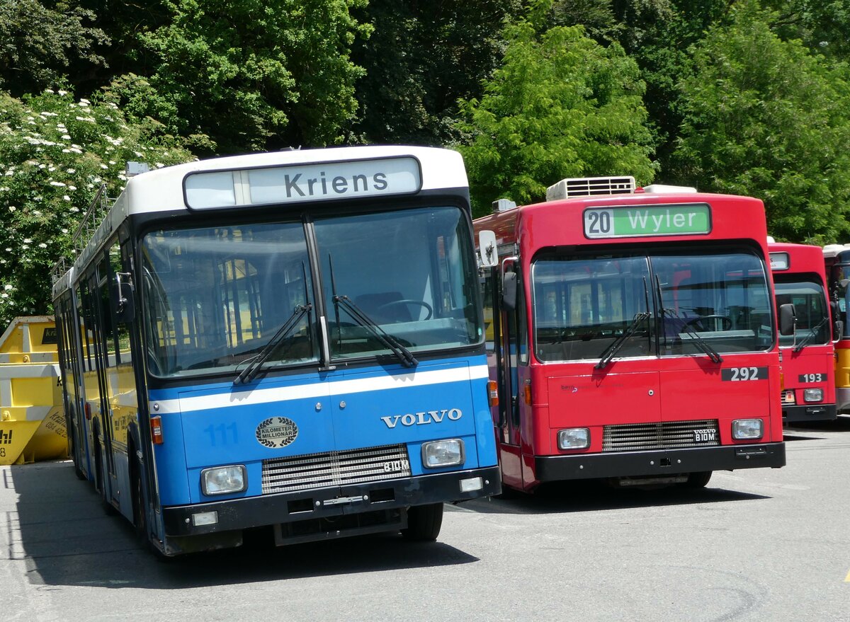 (251'693) - Krauer, Kehrsatz - Volvo/R&J (ex VBL Luzern Nr. 111) am 18. Juni 2023 in Burgdorf, kihof Ziegelgut