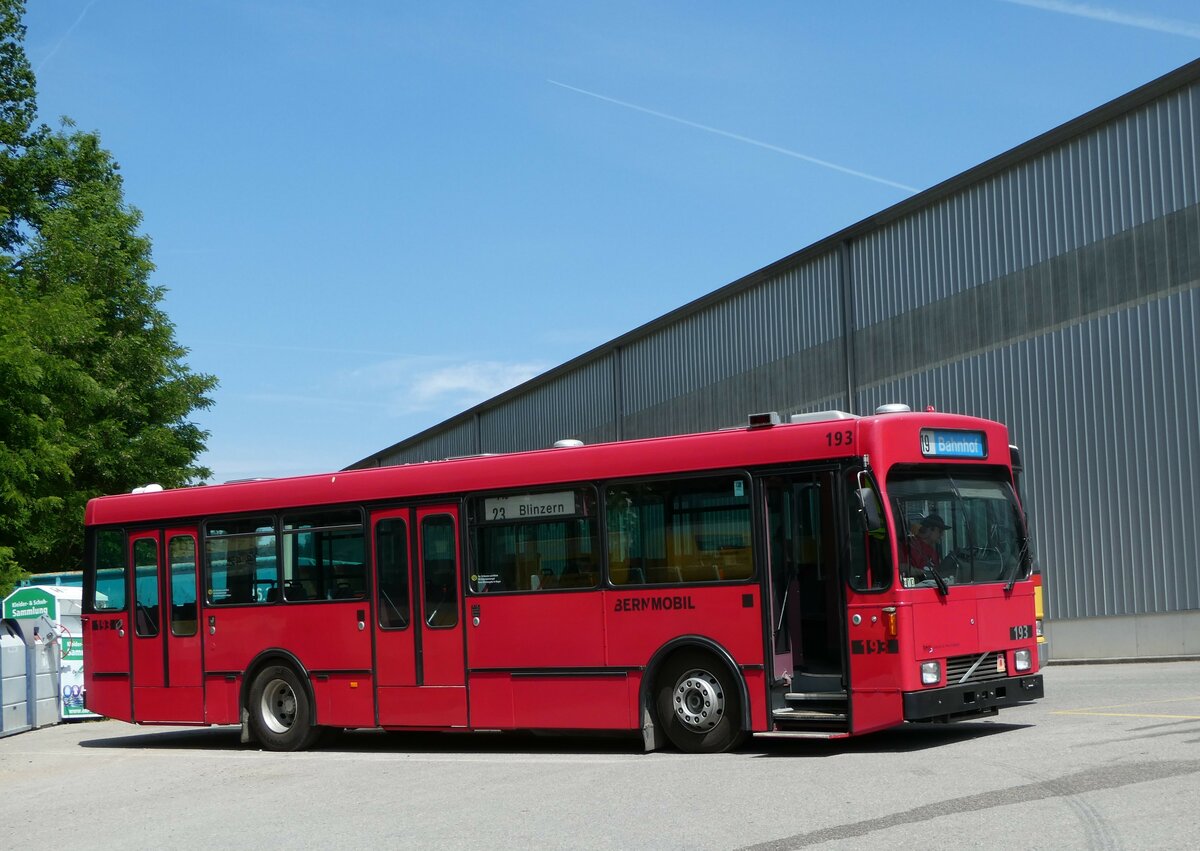 (251'768) - Bernmobil, Bern (SOB) - Nr. 193 - Volvo/Gangloff am 18. Juni 2023 in Burgdorf, kihof Ziegelgut
