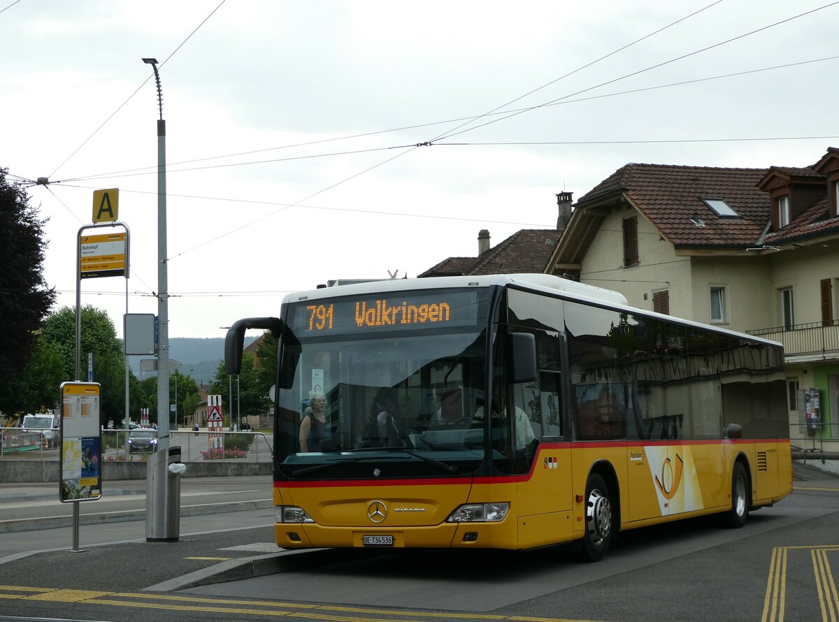 (251'875) - PostAuto Bern - Nr. 536/BE 734'536/PID 5419 - Mercedes am 22. Juni 2023 beim Bahnhof Worb Dorf