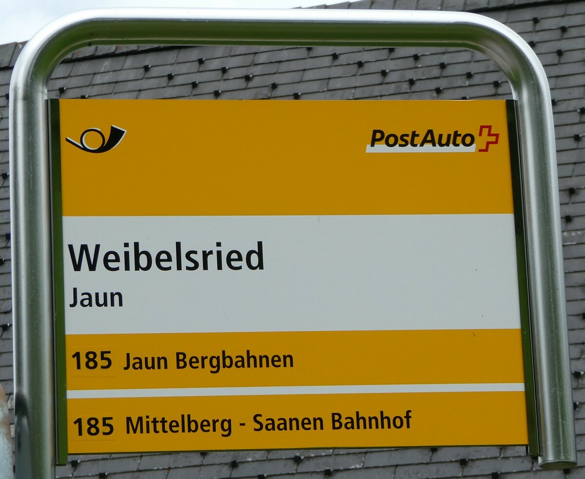 (252'190) - PostAuto-Haltestelle - Jaun, Weibelsried - am 1. Juli 2023