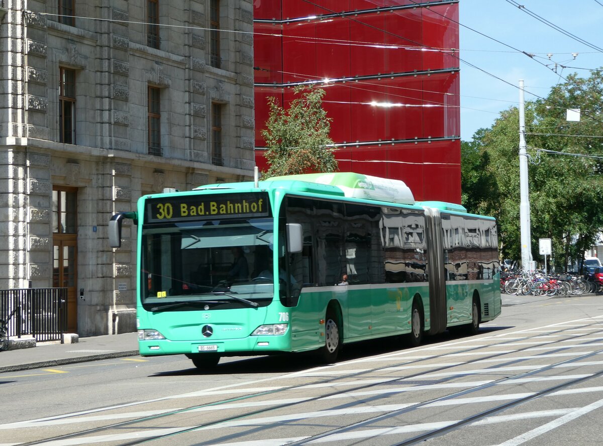 (252'403) - BVB Basel - Nr. 706/BS 6665 - Mercedes am 7. Juli 2023 beim Bahnhof Basel
