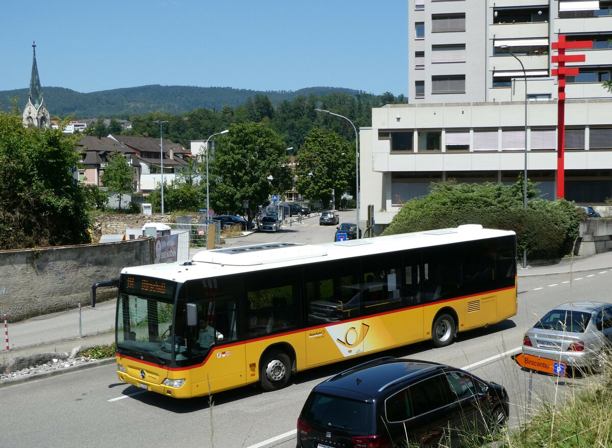 (252'426) - Steiner, Grindel - SO 75'656/PID 5712 - Mercedes (ex PostAuto Nordschweiz) am 7. Juli 2023 beim Bahnhof Laufen