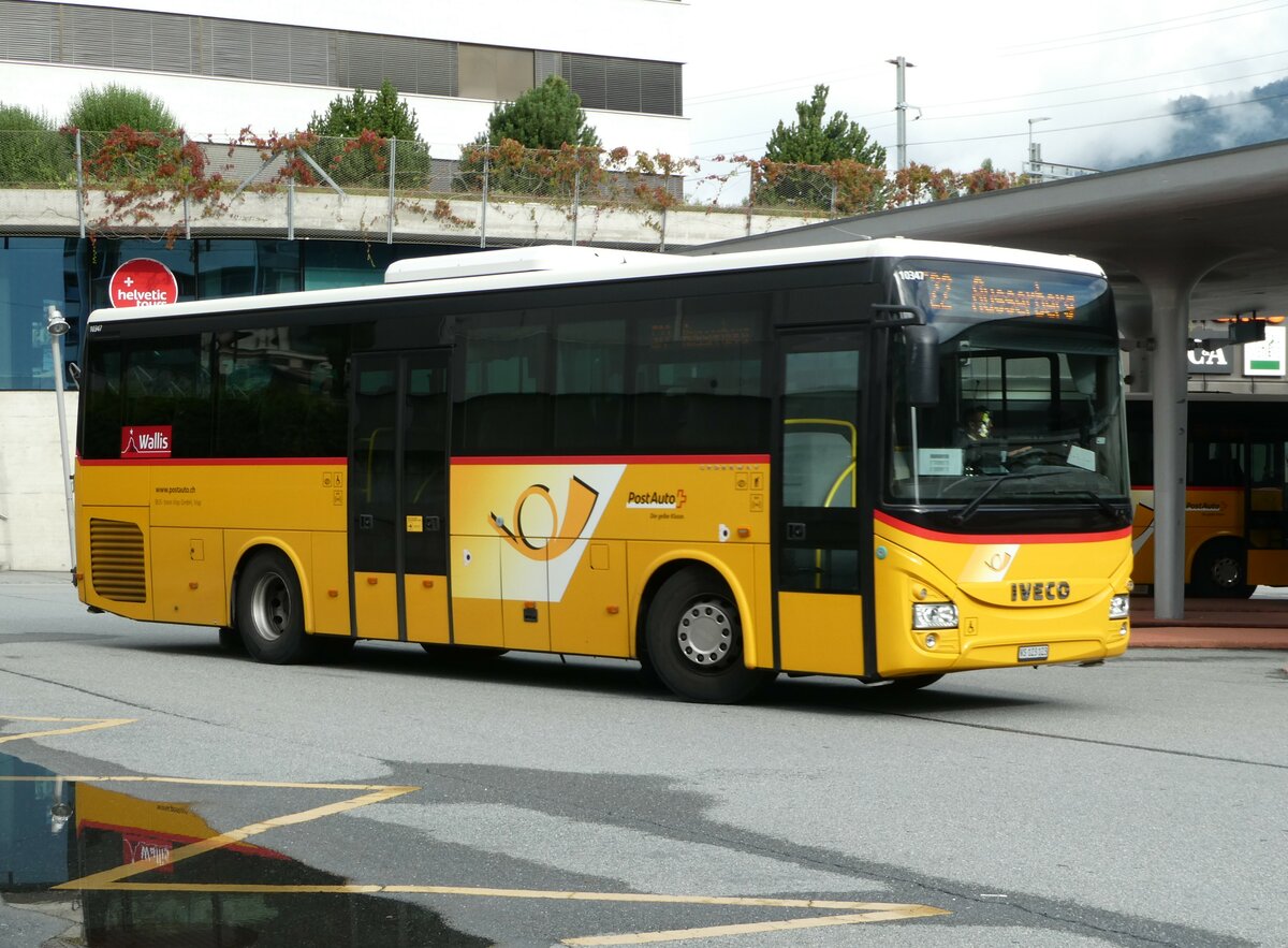 (253'176) - BUS-trans, Visp - VS 123'123/PID 10'347 - Iveco am 30. Juli 2023 beim Bahnhof Visp