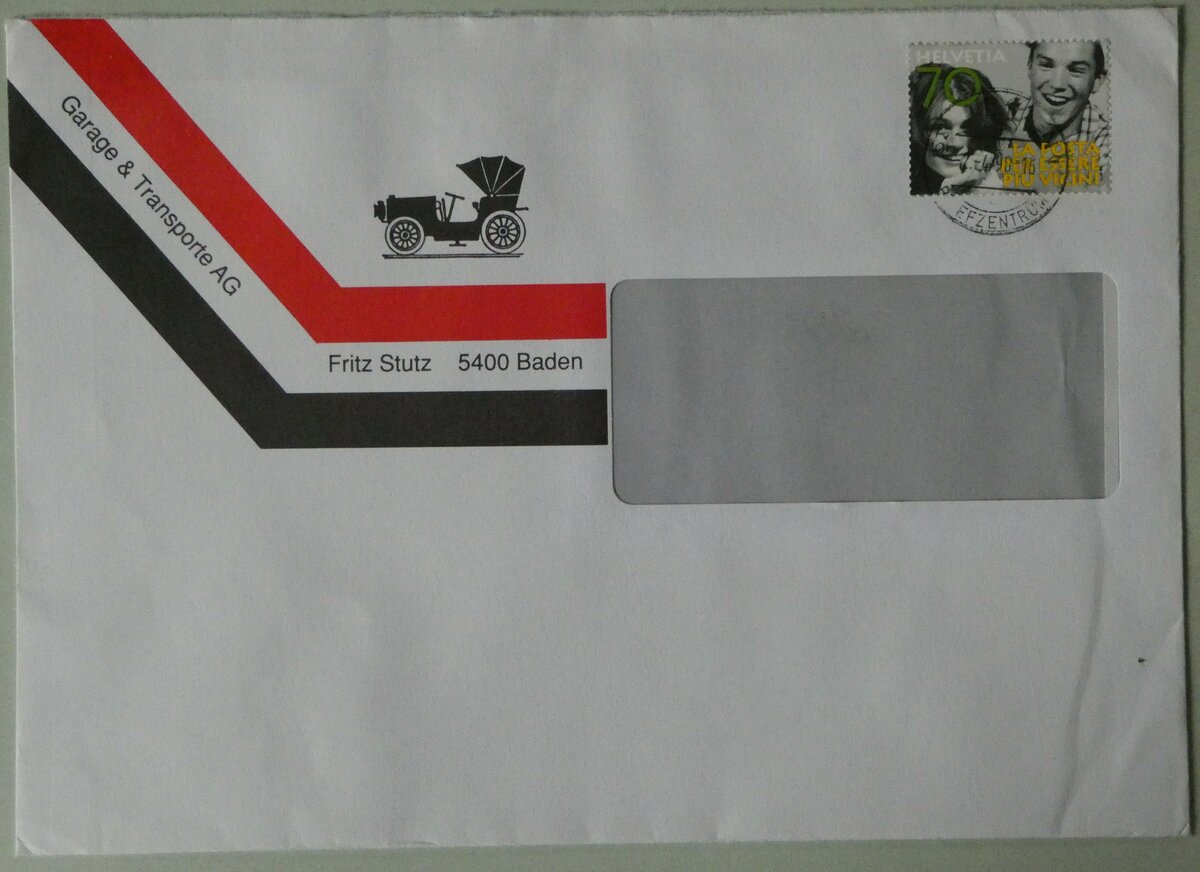 (253'236) - Stutz-Briefumschlag vom 2. April 1998 am 31. Juli 2023 in Thun