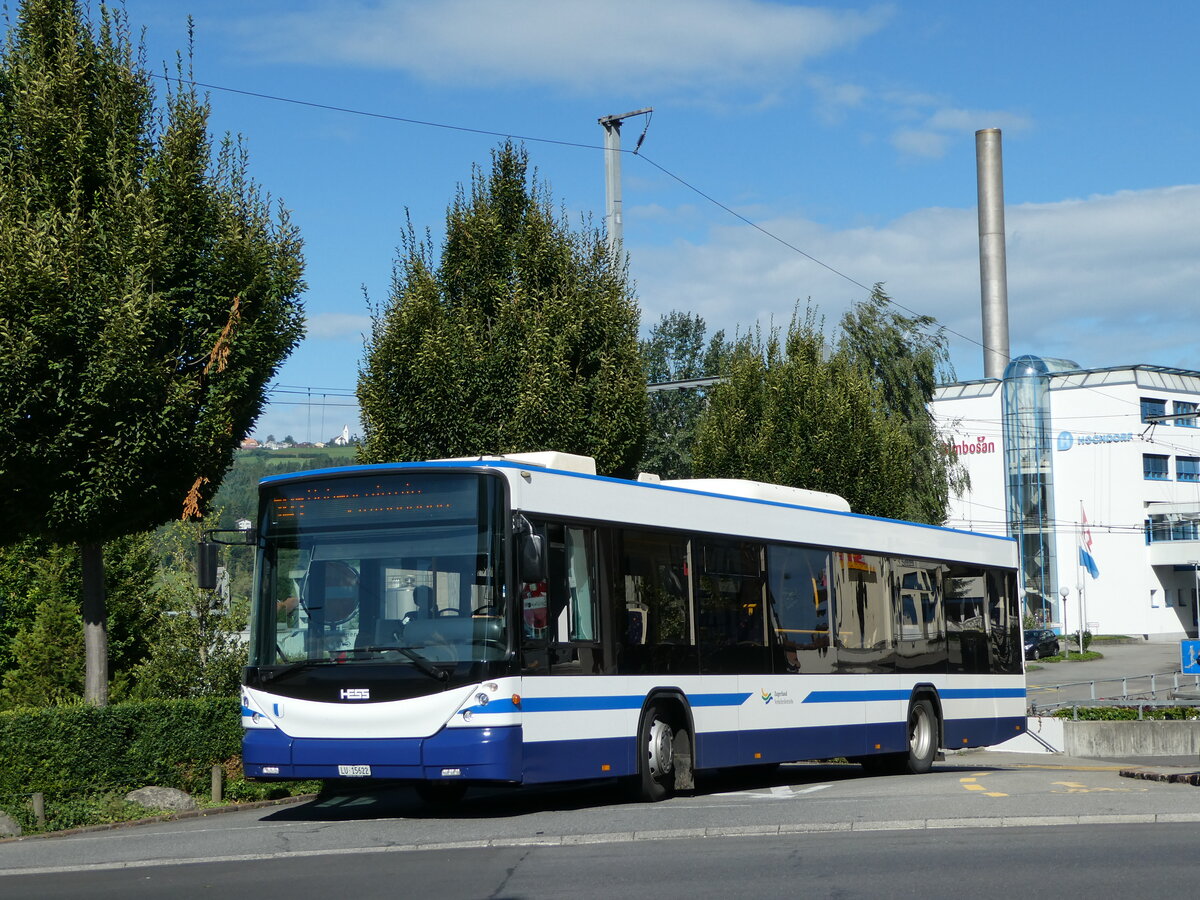 (253'309) - BSF Hochdorf - Nr. 314/LU 15'622 - Scania/Hess am 3. August 2023 beim Bahnhof Hochdorf