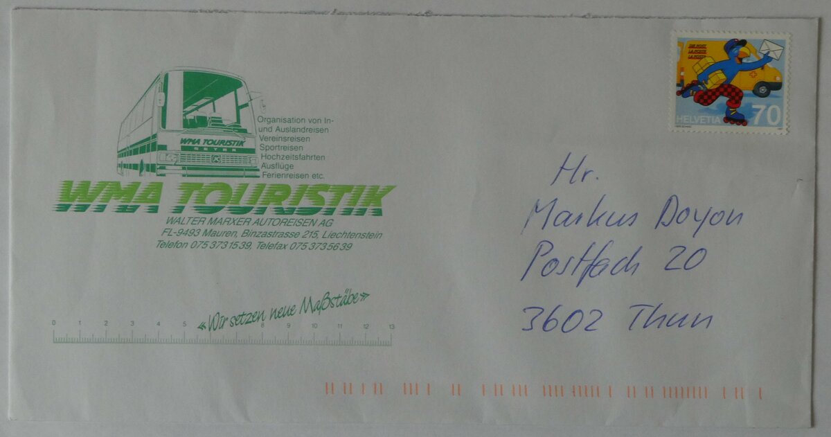 (254'068) - Marxer-Briefumschlag am 20. August 2023 in Thun