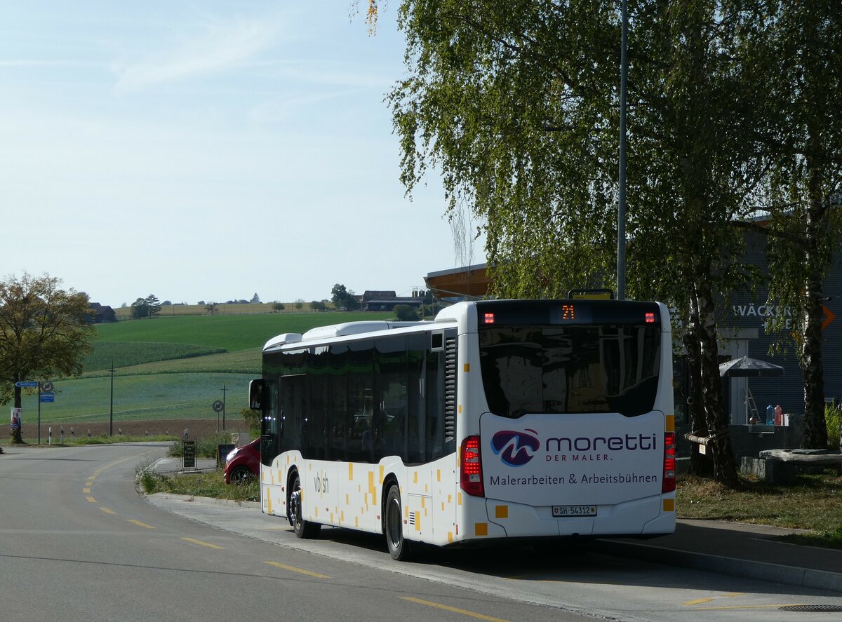 (255'399) - VBSH Schaffhausen - Nr. 212/SH 54'312 - Mercedes (ex SB Schaffhausen Nr. 12) am 17. September 2023 in Siblingen, Am Stei