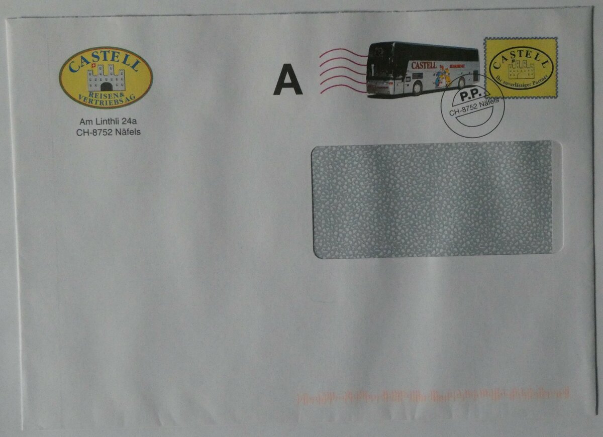 (255'802) - Castell-Briefumschlag am 2. Oktober 2023 in Thun