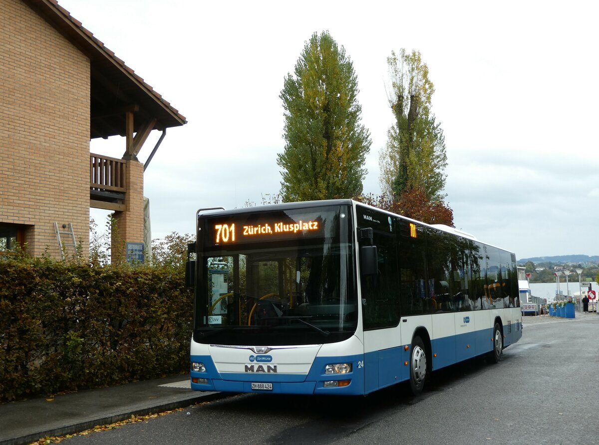(256'317) - ATE Bus, Effretikon - Nr. 24/ZH 888'424 - MAN am 21. Oktober 2023 in Maur, See