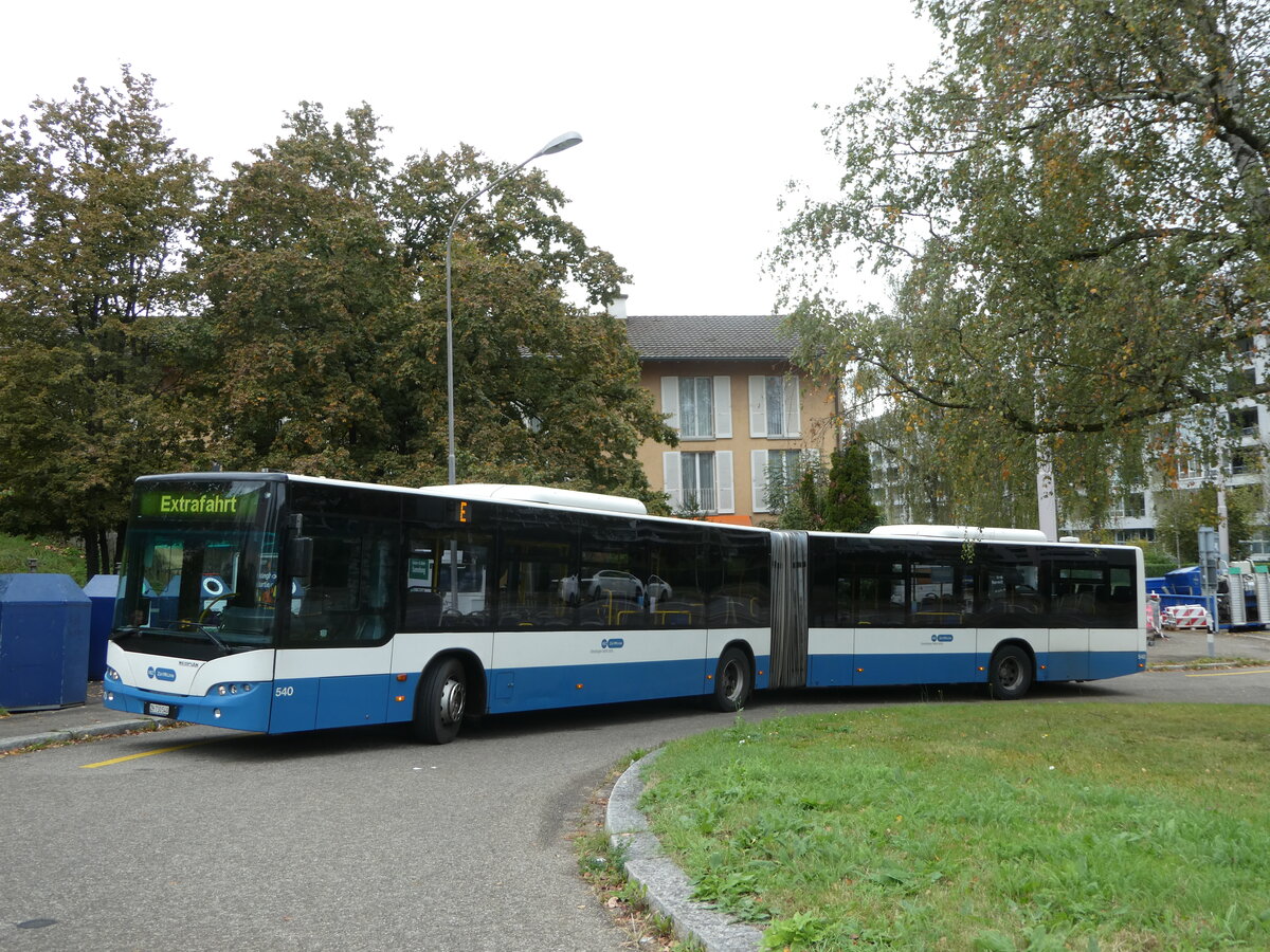 (256'328) - VBZ Zrich - Nr. 540/ZH 730'540 - Neoplan am 21. Oktober 2023 in Zrich, Hungerbergstrasse