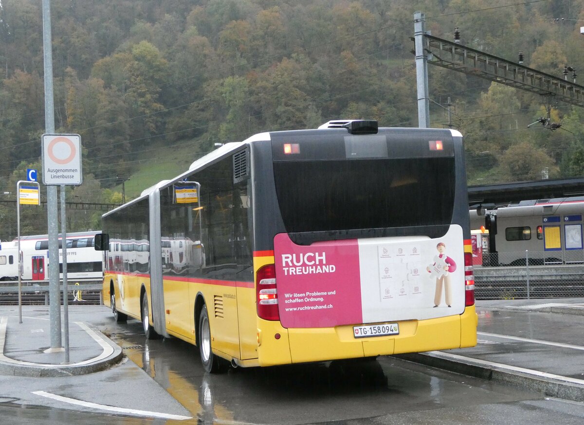 (256'621) - PostAuto Ostschweiz - TG 158'094/PID 5273 - Mercedes (ex PostAuto Bern Nr. 5273; ex PostAuto Bern Nr. 637) am 31. Oktober 2023 beim Bahnhof Ziegelbrcke