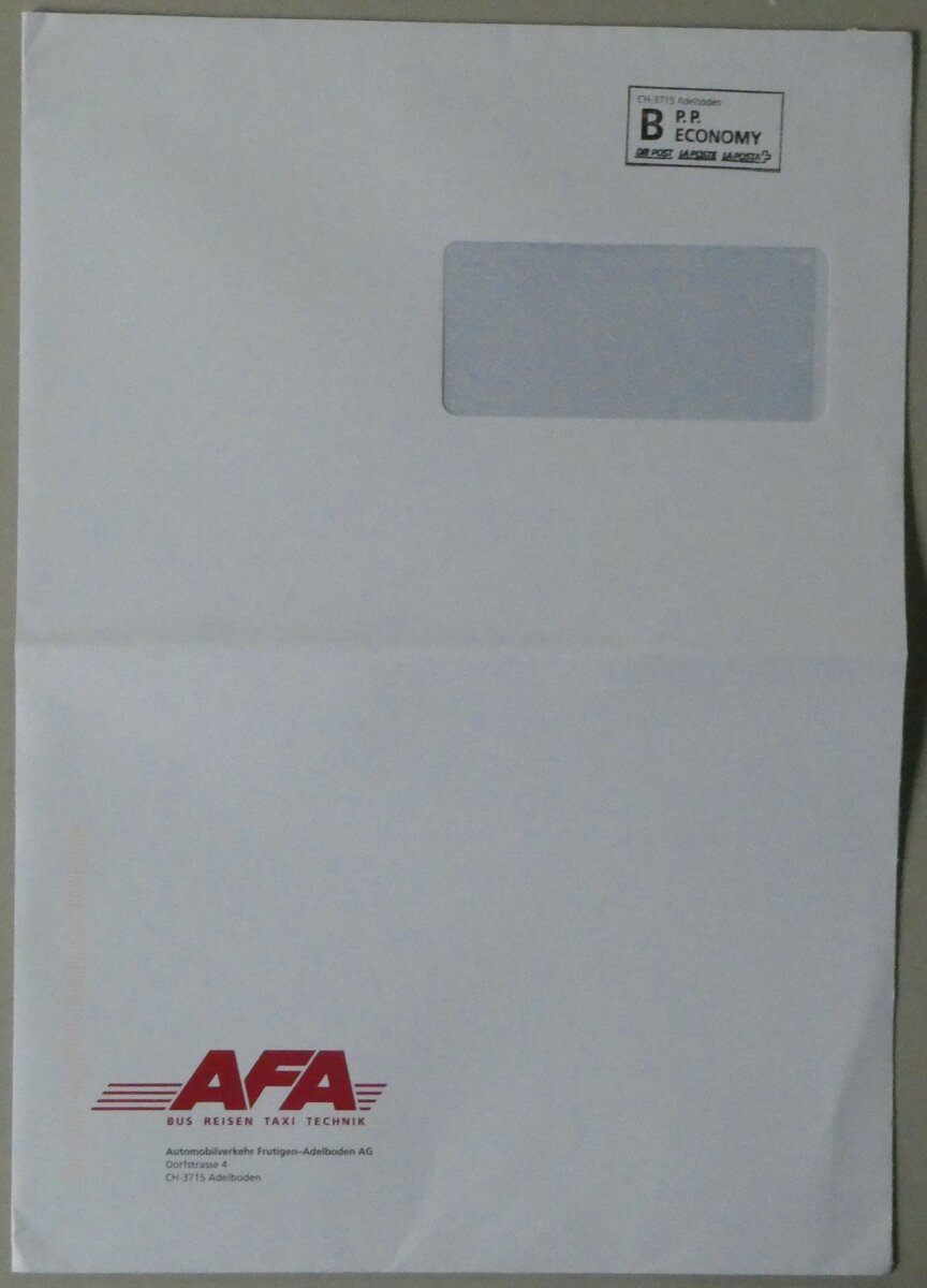 (256'648) - AFA-Briefumschlag vom 16. Dezember 2020 am 3. November 2023 in Thun