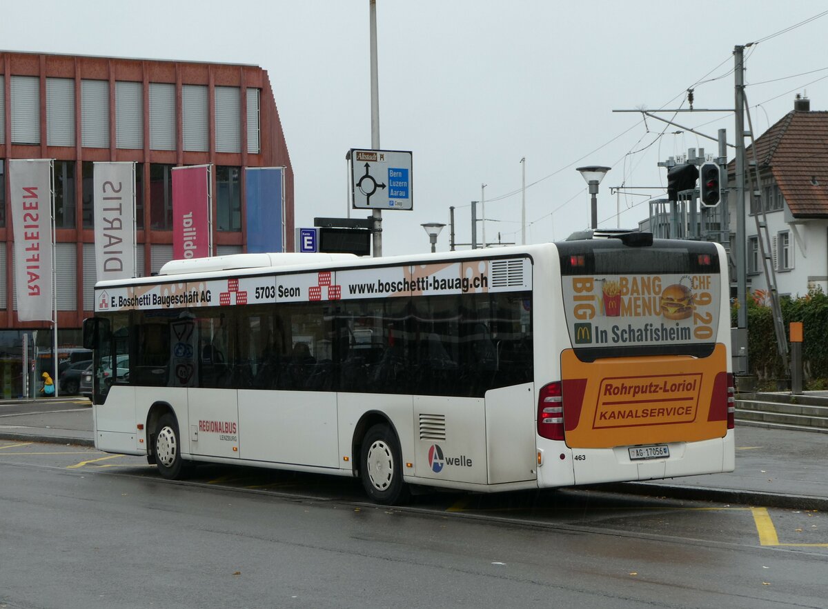 (256'672) - Knecht, Windisch - Nr. 463/AG 17'056 - Mercedes am 4. November 2023 beim Bahnhof Lenzburg 