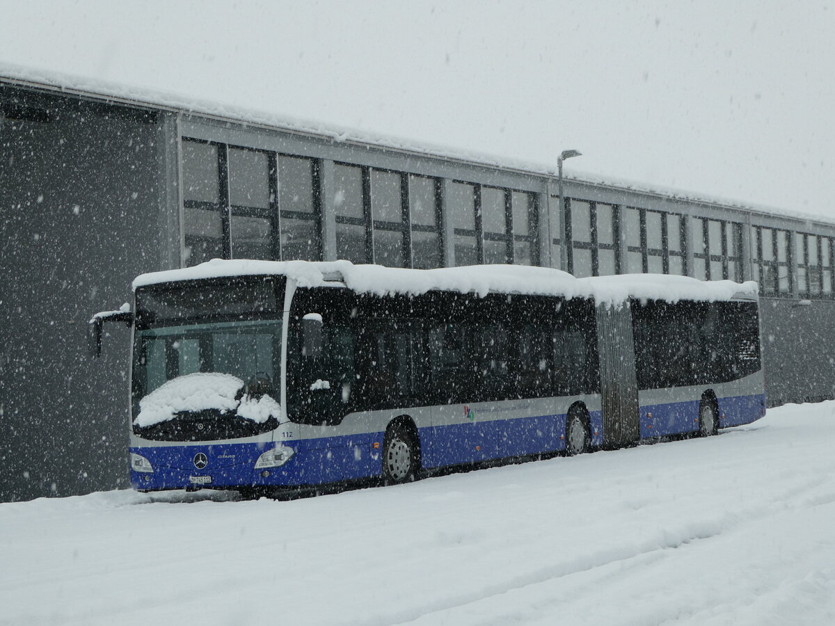 (257'366) - VZO Grningen - Nr. 112/ZH 745'112 - Mercedes am 2. Dezember 2023 in Winterthur, Daimler Buses