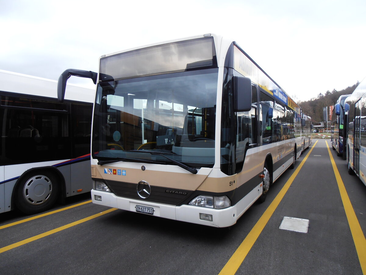 (257'876) - AZZK Zollikon - Nr. 51/ZH 627'751 - Mercedes am 23. Dezember 2023 in Winterthur, Daimler Buses