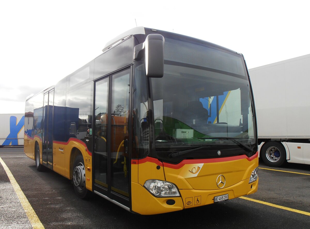 (258'069) - Funi-Car, Biel - Nr. EP08/BE 468'290/PID 10'063 - Mercedes (ex Eurobus, Bern Nr. 8) am 1. Januar 2024 in Kerzers, Interbus