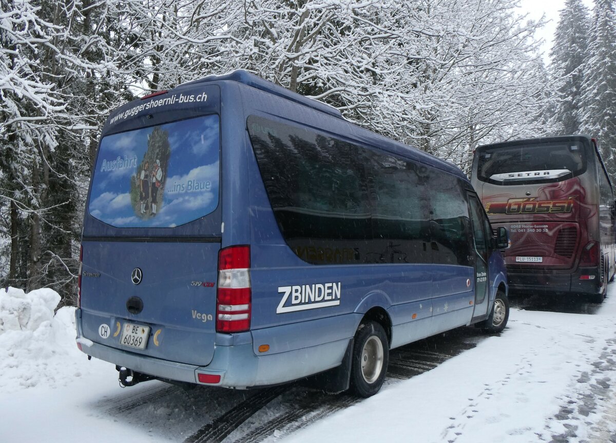 (258'324) - Zbinden, Guggisberg - BE 60'369 - Mercedes/UNVI am 6. Januar 2024 in Adelboden, ASB