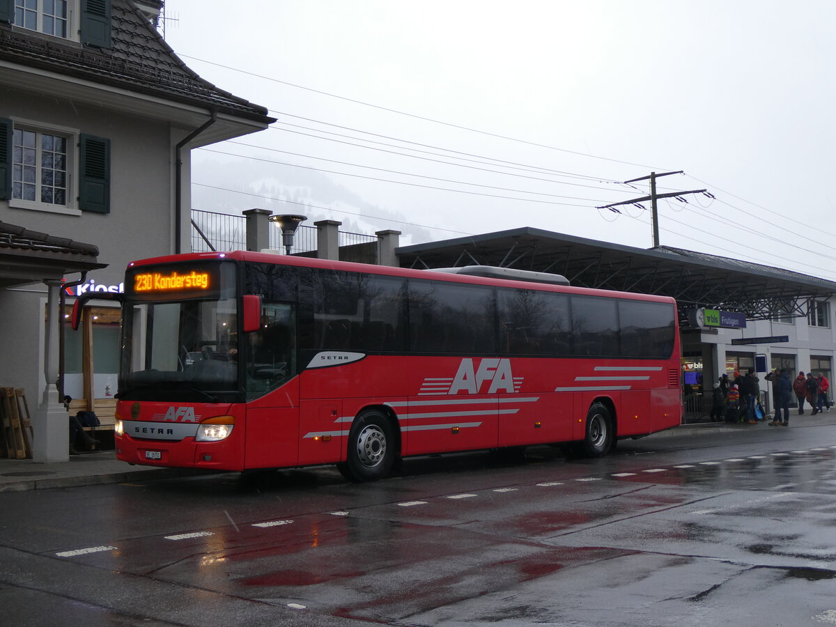 (258'438) - AFA Adelboden - Nr. 24/BE 26'701 - Setra am 6. Januar 2024 beim Bahnhof Frutigen