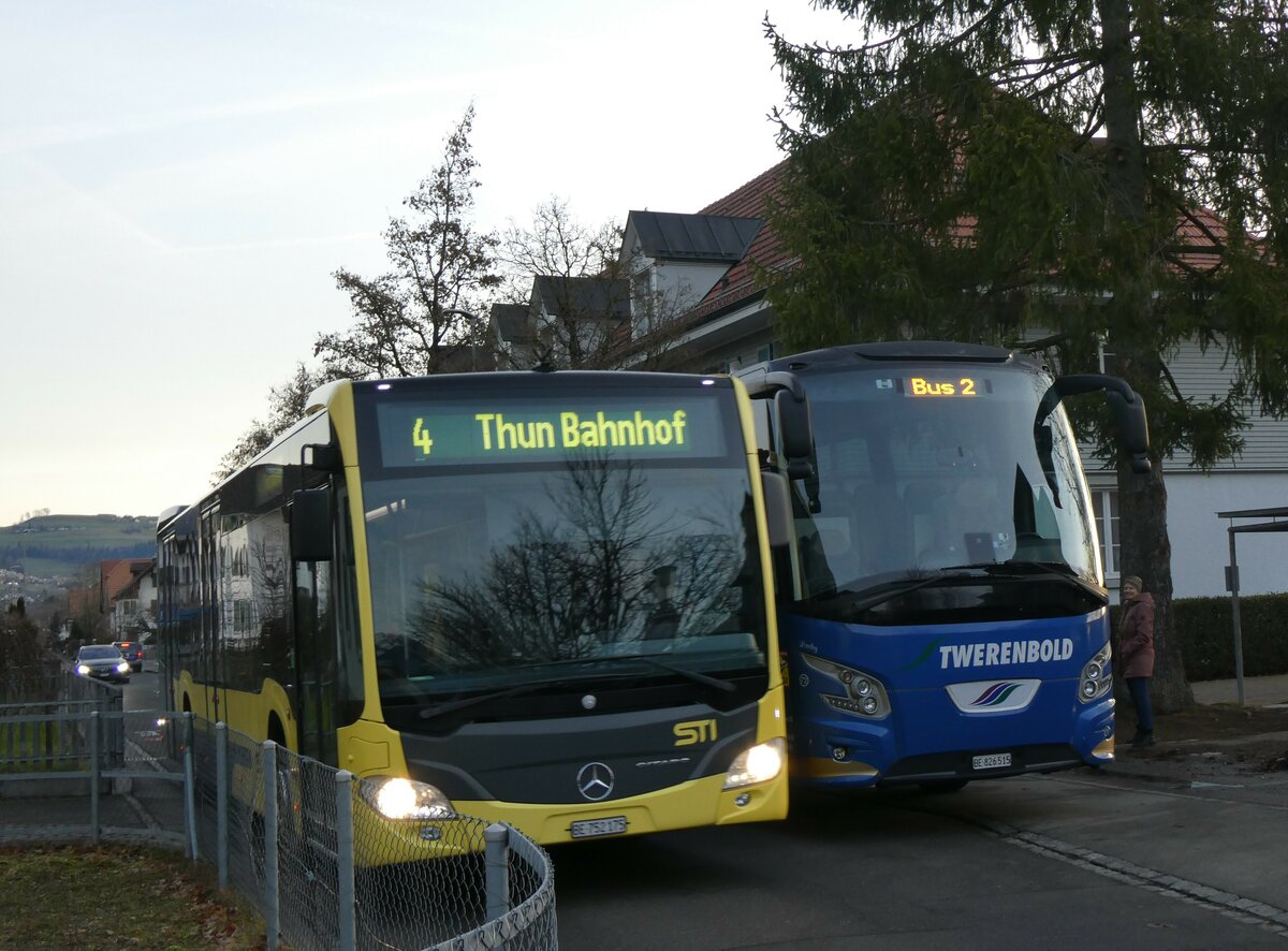 (258'909) - STI Thun - Nr. 175/BE 752'175 - Mercedes am 26. Januar 2024 in Thun-Lerchenfeld, Langestrasse