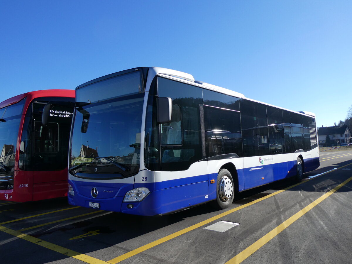 (259'074) - VZO Grningen - Nr. 28/ZH 953'628 - Mercedes am 3. Februar 2024 in Winterthur, Daimler Buses