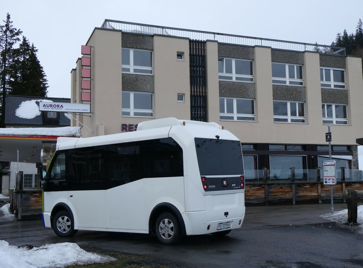 (259'242) - Thur-Taxi, Weinfelden - TG 32'756 - eKarsan am 10. Februar 2024 in Andermatt, Gemsstockbahn (Einsatz Andermatt-Urserntal Tourismus, Andermatt)
