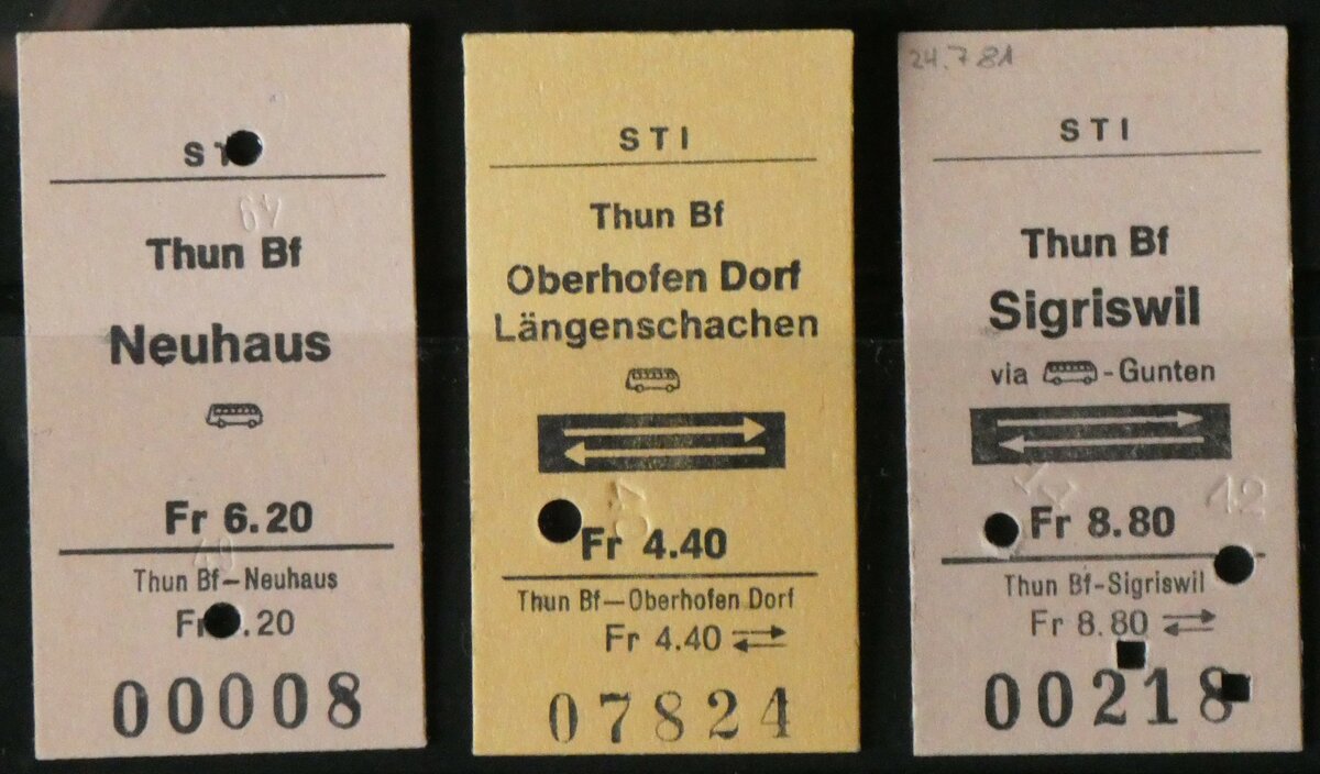 (259'265) - STI-Einzelbillette am 11. Februar 2024 in Thun
