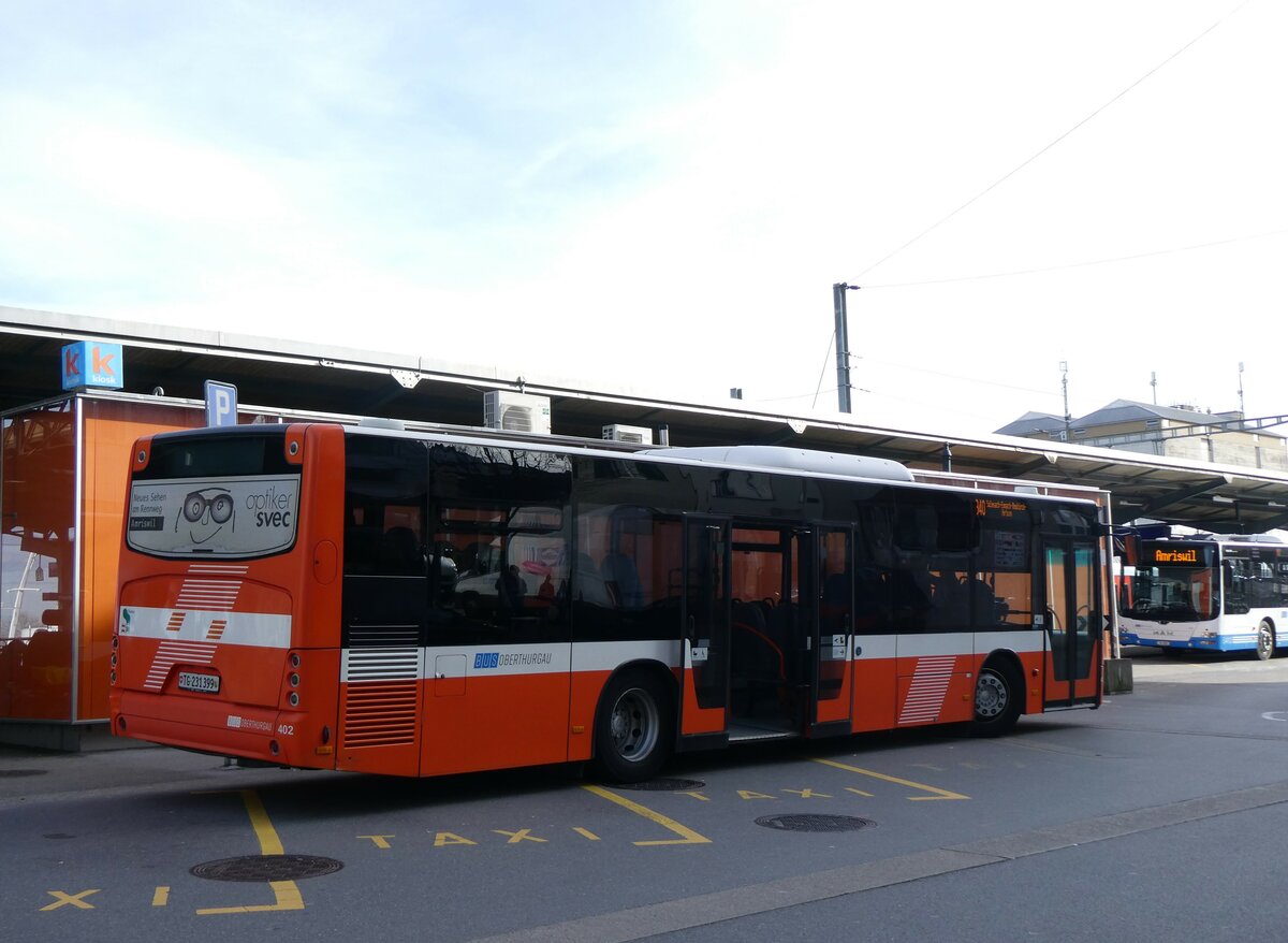 (259'335) - BOTG Amriswil - Nr. 402/TG 231'399 - Neoplan (ex Nr. 6) am 15. Februar 2024 beim Bahnhof Romanshorn