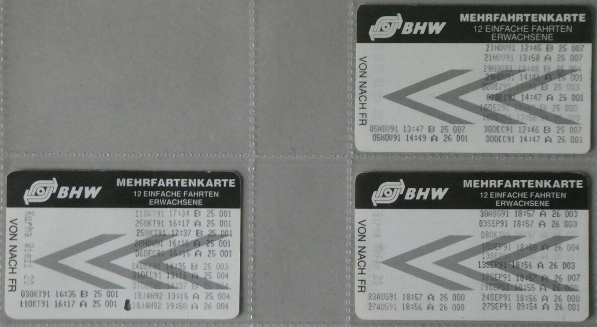 (259'429) - BHW-Mehrfahrtenkarten am 18. Februar 2024 in Thun