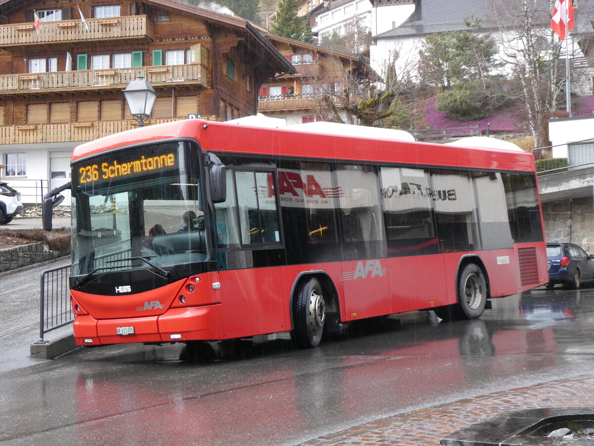 (259'469) - AFA Adelboden - Nr. 55/BE 611'055 - Scania/Hess am 19. Februar 2024 in Adelboden, Busstation