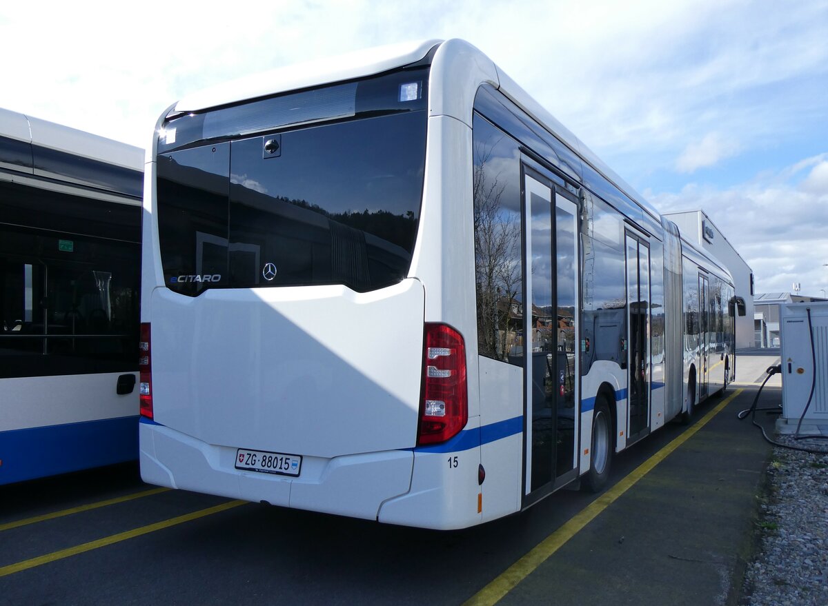 (259'587) - ZVB Zug - Nr. 15/ZG 88'015 - eMercedes am 24. Februar 2024 in Winterthur, Daimler Buses