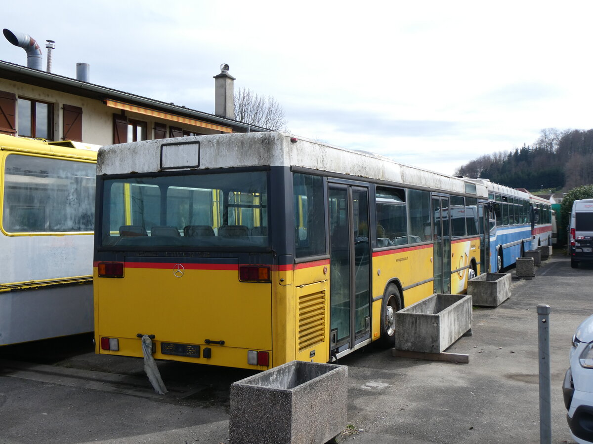 (259'889) - PostAuto Graubnden (Rtrobus) - (GR 168'850)/PID 2848 - Mercedes (ex Vogt, Serneus Nr. 4; ex PostAuto Graubnden GR 102'387; ex P 25'203) am 2. Mrz 2024 in Faoug, MS Carrosserie