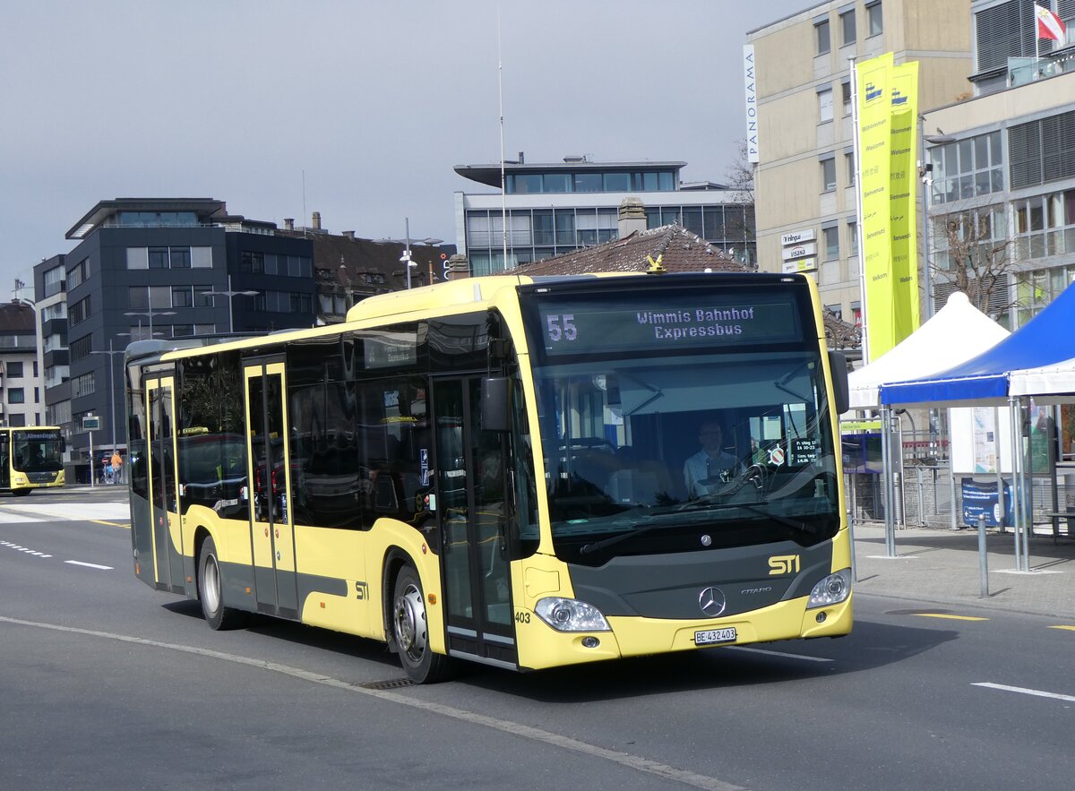(260'203) - STI Thun - Nr. 403/BE 432'403 - Mercedes am 8. Mrz 2024 beim Bahnhof Thun