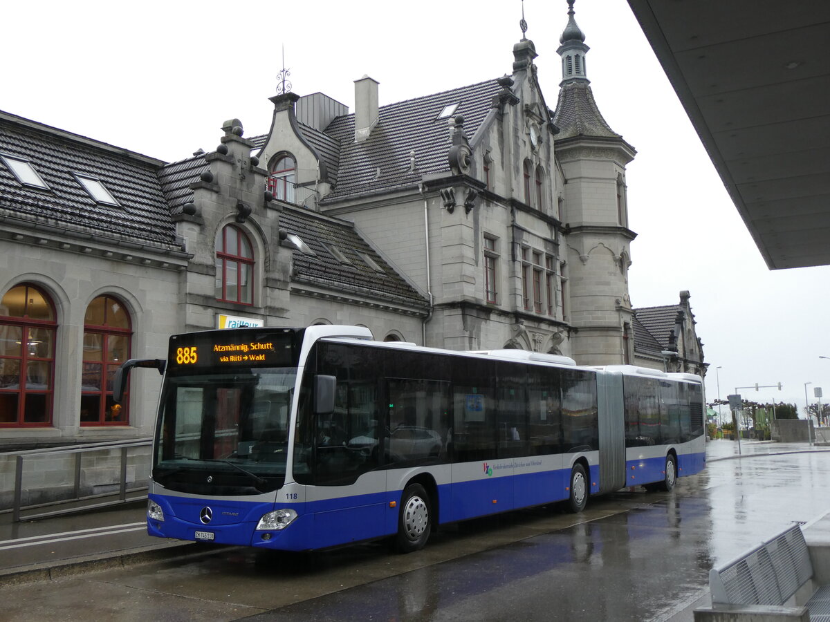 (260'875) - VZO Grningen - Nr. 118/BE 745'118 - Mercedes am 1. April 2024 beim Bahnhof Rapperswil