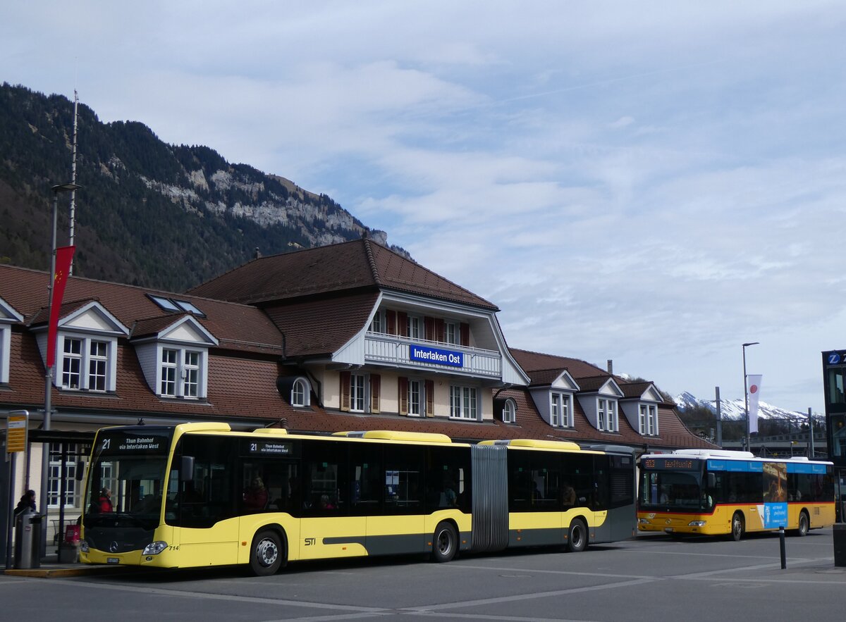 (260'962) - STI Thun - Nr. 714/BE 427'714 - Mercedes am 4. April 2024 beim Bahnhof Interlaken Ost