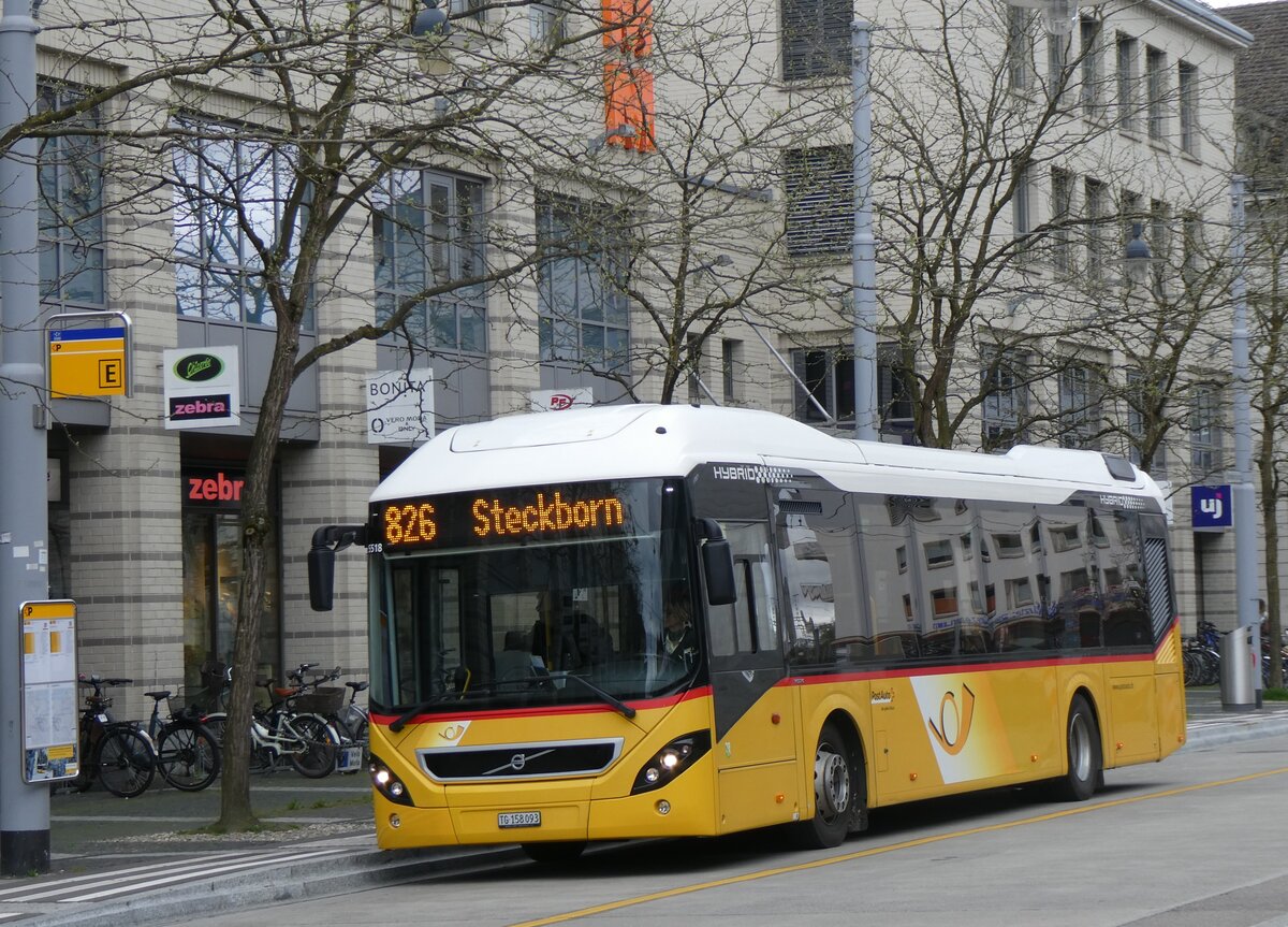(261'092) - PostAuto Ostschweiz - TG 158'093/PID 5518 - Volvo (ex PostAuto Nordschweiz) am 9. April 2024 beim Bahnhof Frauenfeld