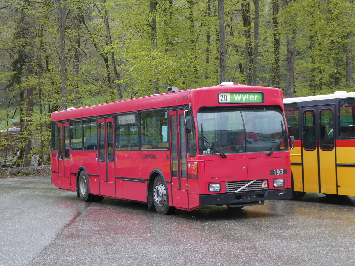 (261'617) - Bernmobil, Bern (SOB) - Nr. 193 - Volvo/Gangloff am 21. April 2024 in Burgdorf, kihof Ziegelgut