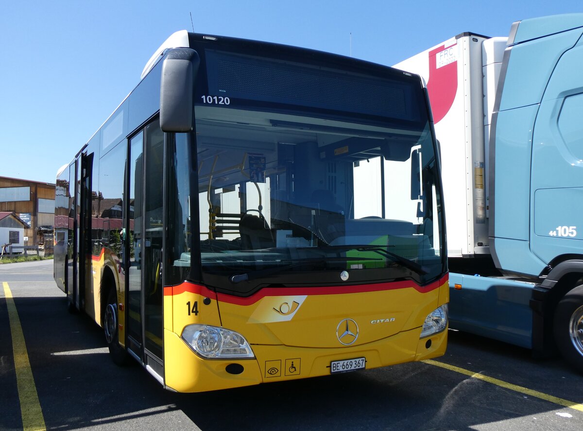 (262'279) - PostAuto Bern - Nr. 14/BE 669'367/PID 10'120 - Mercedes (ex Thepra, Stans Nr. 20) am 11. Mai 2024 in Kerzers, Interbus