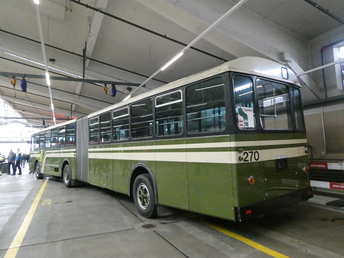 (266'975) - SVB Bern (Bernmobil historique) - Nr. 270 - FBW/SWS-Gangloff am 14. September 2024 in Bern, Garage Europaplatz