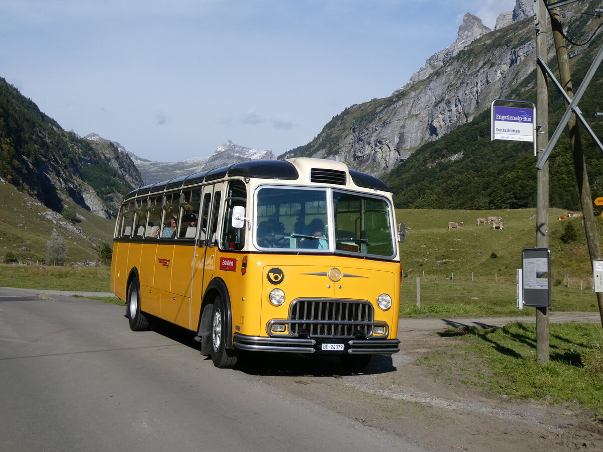 (267'502) - Gast, Reutigen - Nr. 1/BE 24'079 - FBW/FHS (ex Lambach, Gommiswald; ex Hotz, Rickenbach bei Wil/TG; ex P 24'079; ex P 21'579) am 22. September 2024 in Innertkirchen, Gentalhtten